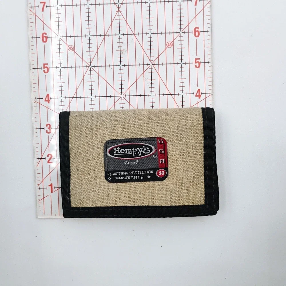 Hempy's Natural Hemp Tri-Fold Wallet USA Planetary Protection Syndicate VTG 90s